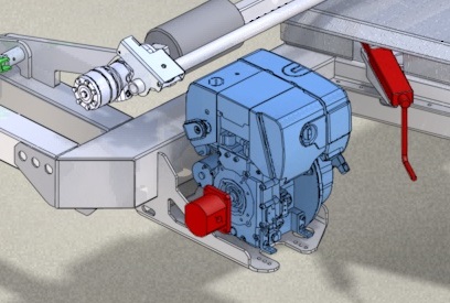 Hydraulische Beladung der Bobinen mittels Honda-Benzinmotor